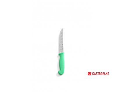 Univerzální nůž s vroubkovanou čepelí, dlouhý model, Zelená, 23 cm