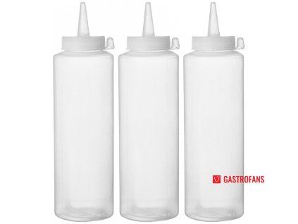Dávkovací lahve - 3 ks, 0,7L, Průhledná, 3 ks., o70x(H)240mm  Hendi
