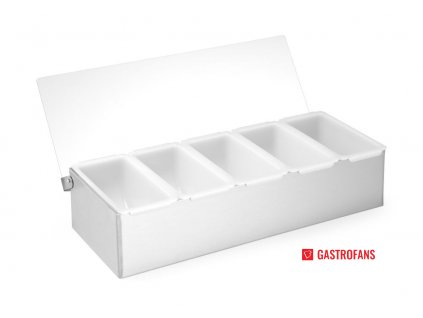 Barmanský box na ingredience do drinků, 5 kontenery, 375x140x(H)90mm