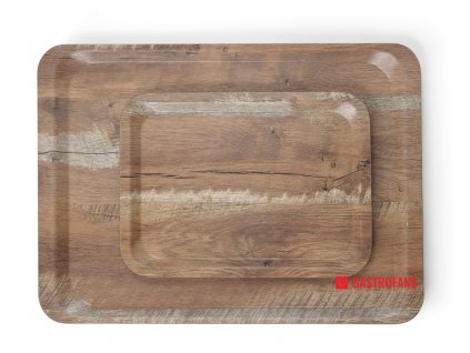 Tác servírovacís melaminovým laminátem se vzorem dřeva, Dřevo, 240x350mm
