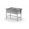 Mycí stůl, svařovaný, s dvoudřezem, hloubka 600 mm, výška komory 300 mm, Profi Line, 1200x600x(H)850mm