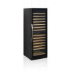 Černá vinotéka s bezrámovými dveřmi, 2 zóny – 163 lahví – 595×1760 mm