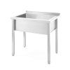 Mycí stůl | Kitchen Line se zadním lemem, 800x600x(H)850mm