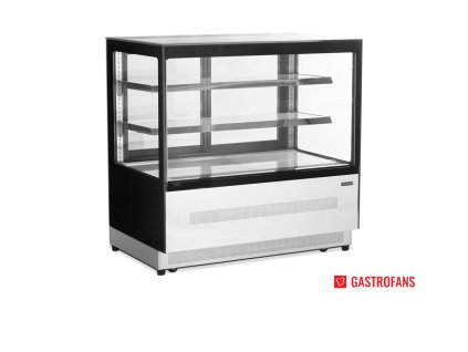 Chladiaca vitrína s rovným sklom, cukrárska, čierna - 1205x1209 mm
