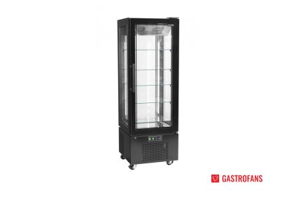 Chladiaca vitrína panoramatická | UPD 400 C Black | 4 presklené steny