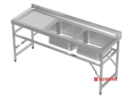 Nerezový drezový modul 1800 mm - 2-drezový