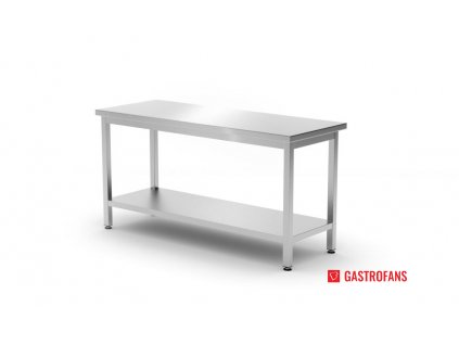 Pracovný stôl stredový s policou Budget Line - montovaný, hĺbka 600 mm, HENDI, Budget Line, 1200x600x(H)850mm
