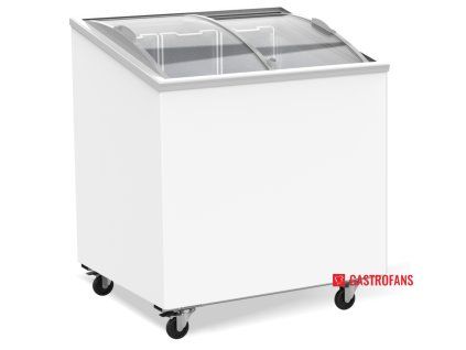 Truhlicová mraznička - objem 198 l - presklené veko