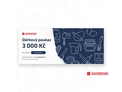 Dárkový poukaz 3000 Kč na nákup na Gastrofans.cz