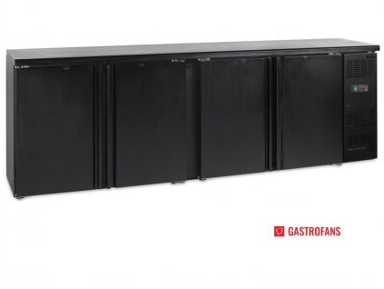 Minibar | CBC 410 | so 4 plnými krídlovými dverami – 605 l – čierny TEFCOLD
