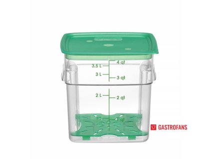 Nádoba na potraviny CamSquares Fresh Pro, Cambro, 3,8L, Priehľadná, 191x191x(H)183mm