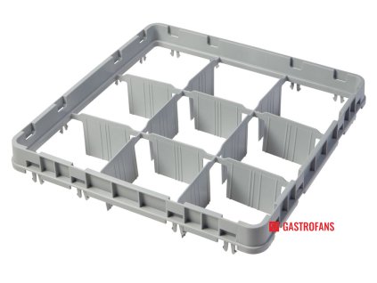 Nadstavec koša full drop 500x500 mm sivý, model E1, Cambro, počet priehradok: 9 (3x3), rozmer priehradky: 150x150 mm, Svetlosivá, 499x499x(H)51mm
