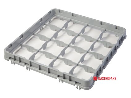 Nadstavec koša half drop 500x500 mm sivý, model E2, Cambro, počet priehradok: 16 (4x4), rozmer priehradky: 111x111 mm, Svetlosivá, 499x499x(H)51mm