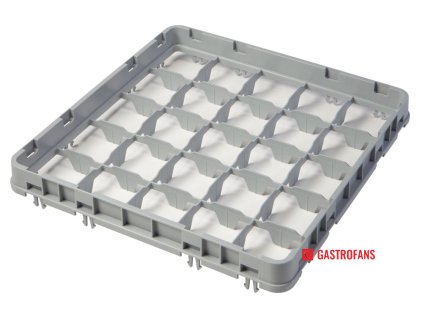 Nadstavec koša half drop 500x500 mm sivý, model E2, Cambro, počet priehradok: 25 (5x5), rozmer priehradky: 89x89 mm, Svetlosivá, 499x499x(H)51mm
