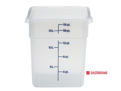 Transparentná polypropylénová nádoba na potraviny CamSquare, Cambro, 17,2 l, 17,2 L, Priehľadná, 256x310x(H)320mm