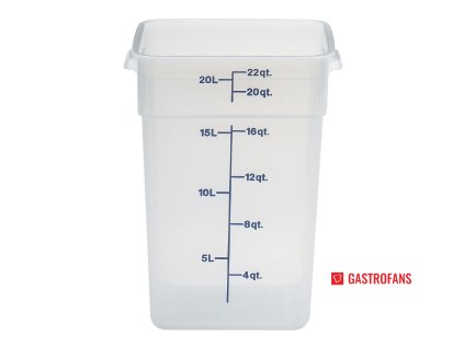 Transparentná polypropylénová nádoba na potraviny CamSquare, Cambro, 20,8 l, 20,8 L, Priehľadná, 256x310x(H)400mm