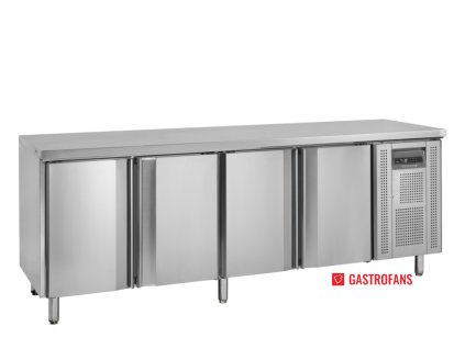 Mraziaci stôl bez zadného lemu | CF 7410/-SP | 4 komorový, 4 police GN1/1 TEFCOLD
