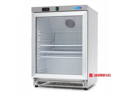Chladnička Maxima - 200 l - s presklenými, krídlovými dverami - nerez Maxima