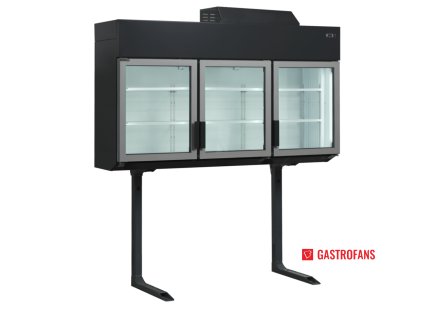 Kombinovaná, veľkoobjemová vitrína nad ostrov MTF 210, 628 l - čierna  TEFCOLD