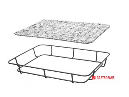 96933 kosik na pecivo s nerezovym okrajem black 400x300x h 50 mm