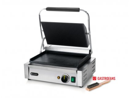 103578 2 kontaktni gril panini vroubkovana horni cast hladka spodni cast 230v 2200w 430x370x h 210 mm