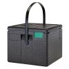 Termoizolačný box na pizzu Cam GoBox, horné plnenie, Cambro, Objem: 6 kartónov 330x330x(H)40 mm pre pizzu Ø320 mm, Čierna, 410x410x(H)339mm