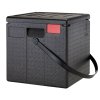 Termoizolačný box na pizzu Cam GoBox, horné plnenie, Cambro, Objem: 8 kartónov 330x330x(H)40 mm pre pizzu Ø320 mm, Čierna, 410x410x(H)404mm