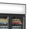 Chladiaca skriňa | FSC891H | 2 presklené, krídlové dvere – čierna – LED panel  TEFCOLD