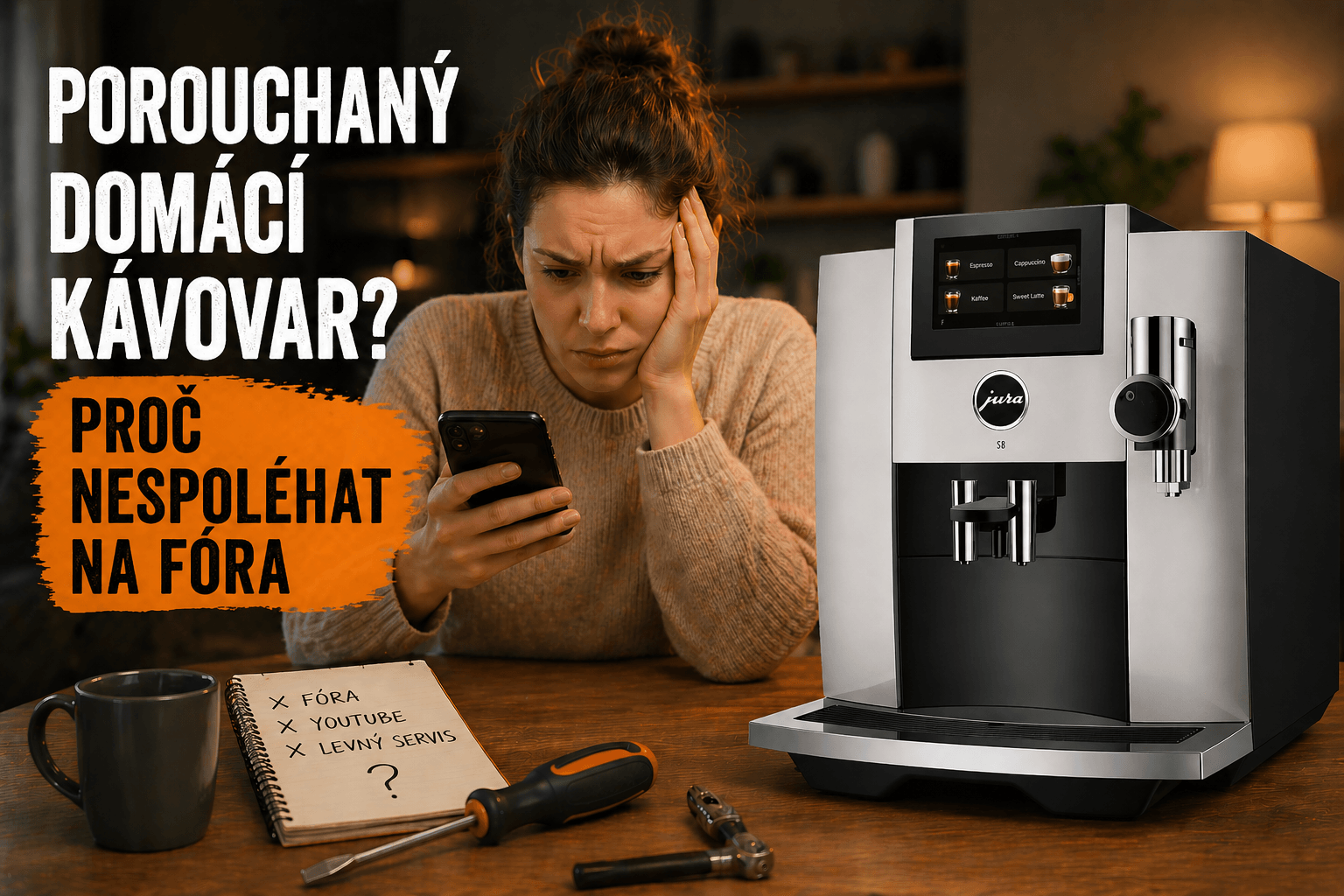 Porouchaná JURA doma: Proč nespoléhat na fóra