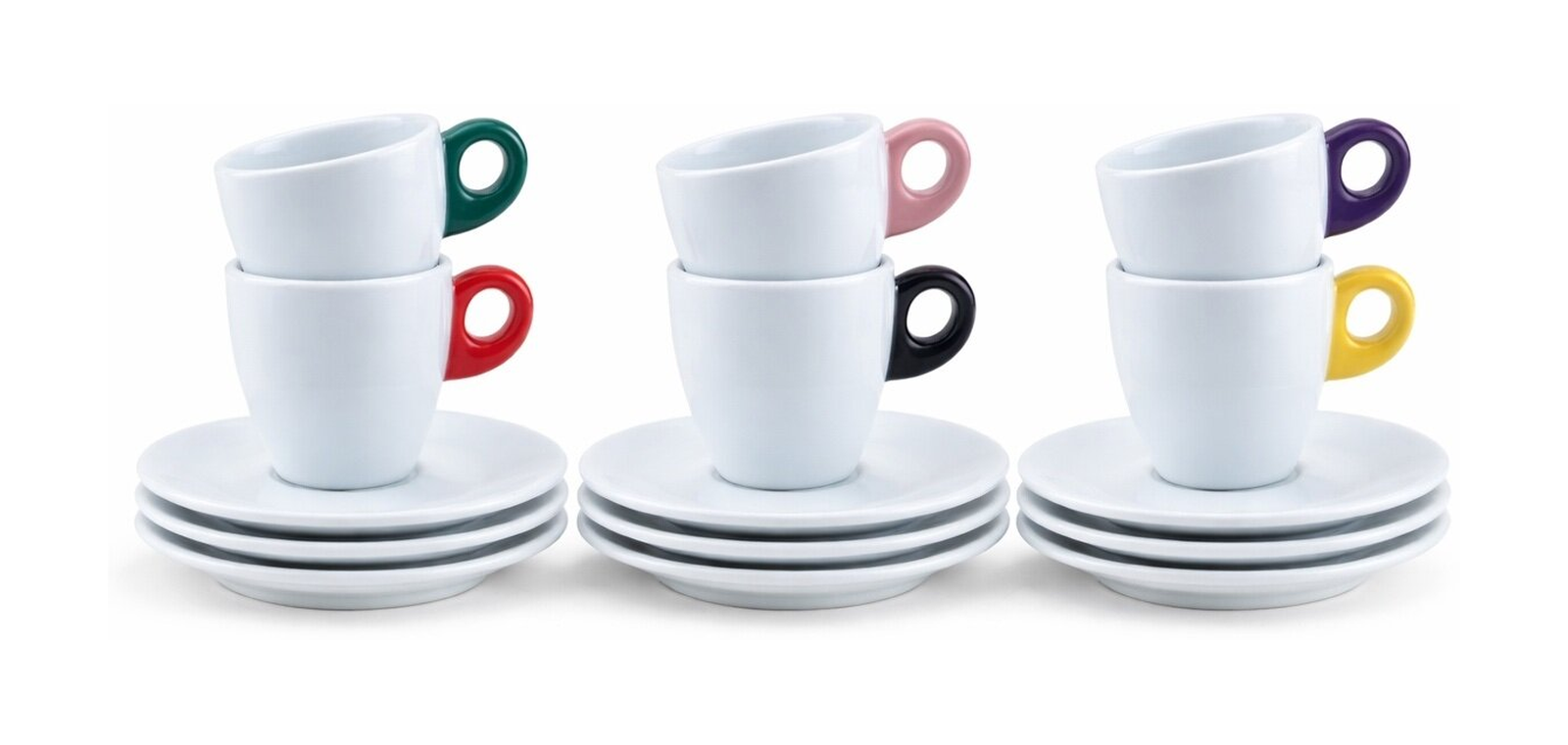 Porcelánové šálky s barevnými oušky