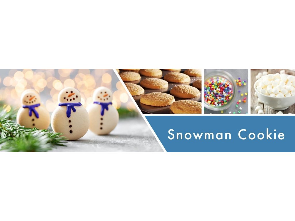 Svíčka Goose Creek Snowman Cookie - Sněhulákovy Sušenky s Marshmallows 411g  střední - GastroKlub.cz
