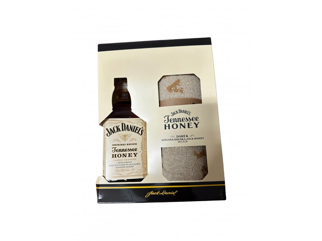 Whiskey Jack Daniels Honey 35% 0,7 l (dárkové balení ručník)