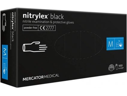 Mercator Medical Rukavice nitrilové nepudrované černé M 100ks