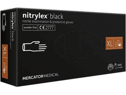 Mercator Medical Rukavice nitrilové nepudrované černé XL 100ks