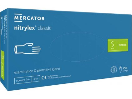 Mercator Medical Nitrylex Classic Rukavice nitrilové nepudrované modré S 100ks