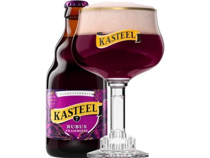 l kasteel rubus framboise 0 33 l bierflasche mit vollem bierglas