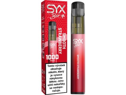 SYX Bar 1000 Smooth Strawberry jednorázová elektronická cigareta 16,5mg