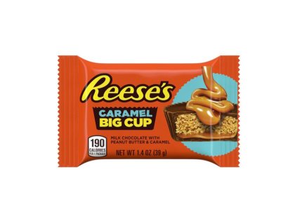 Reese's košíček plněný arašídovým máslem a karamelem s polevou z mléčné čokolády 39g minimální trvanlivost do 10/25