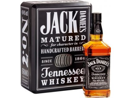 Jack Daniels dárkové plechové balení 0,7 l + 2x sklenička