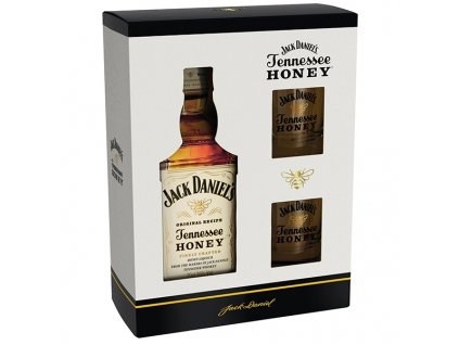 Whiskey Jack Daniels Honey 35% 0,7 l (dárkové balení 2 skleničky)