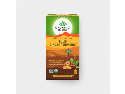 BIO Čaj Tulsi - kurkuma, zázvor 25 sáčků Organic India