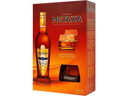 Metaxa 7* 0,7 l dárkový box se skleničkami