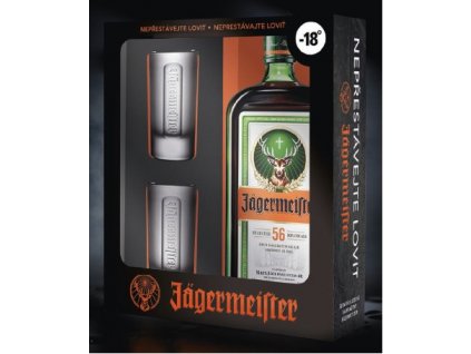 Jagermeister 0,7 l dárkový box se skleničkami