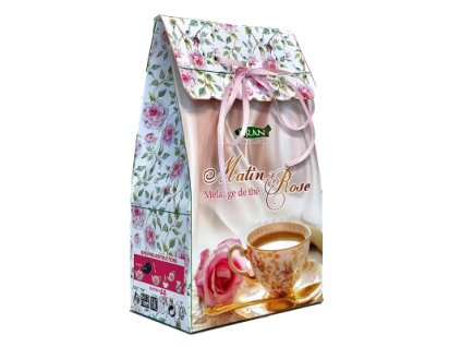 Matin Rose - růžové ráno s aroma jahod - sypaný černý čaj 100g Liran