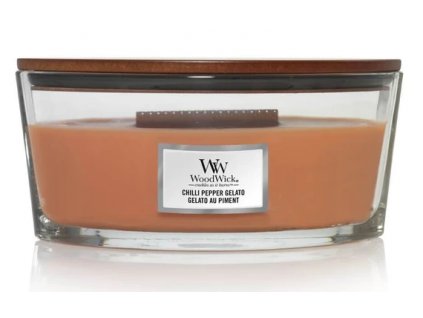 Svíčka WoodWick Chilli Pepper Gelato Ovocná Zmrzlina s Čili Papričkami 453,6g lodička