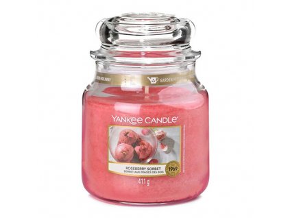 Svíčka Yankee Candle Roseberry Sorbet Růžový Sorbet 411g střední