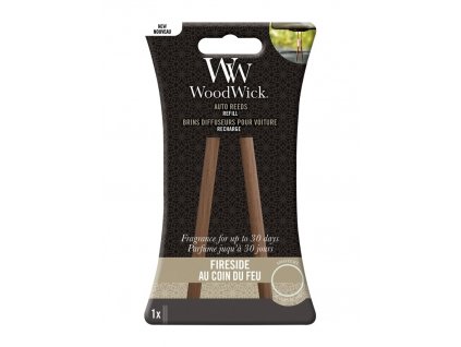 WoodWick Auto Reeds Refill Fireside Oheň v Krbu Náhradní Vonné Tyčinky Do Auta