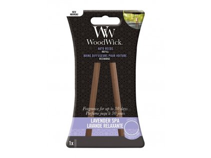 WoodWick Auto Reeds Refill Lavender Spa Levandulová Lázeň Náhradní Vonné Tyčinky Do Auta