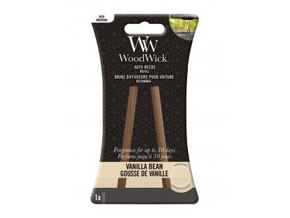 WoodWick Auto Reeds Refill Vanilla Bean Vanilka Náhradní Vonné Tyčinky Do Auta