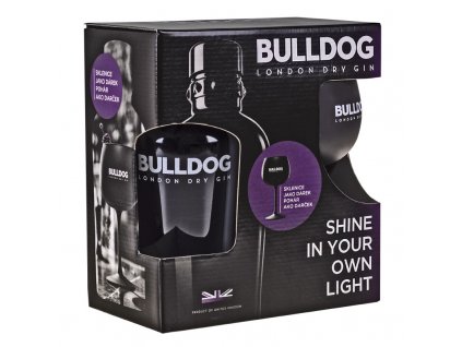 Gin Bulldog - dárkové balení se skleničkou 40% 0,7 l